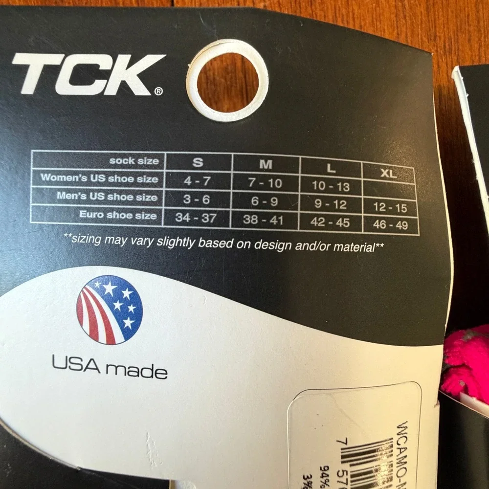TCK Performance Hot Pink Camo Over The Calf Athletic Socks M Athletic Wicking